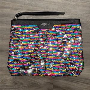 NWOT Victoria’s Secret Sequin Cosmetic Bag/Clutch